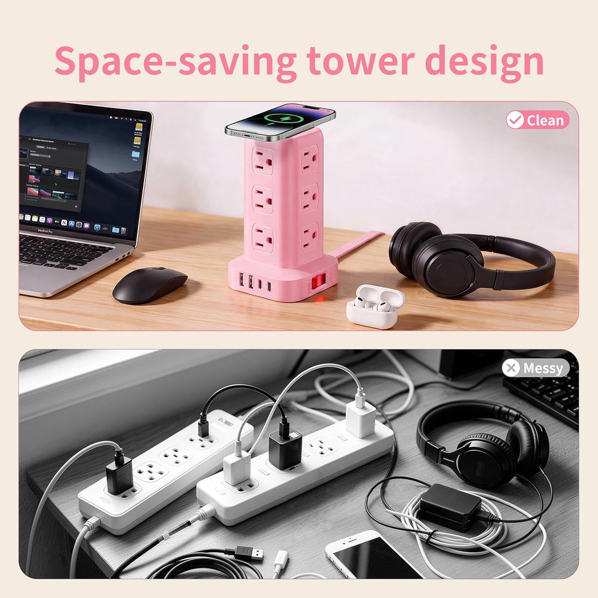 Extension Cord with Multiple Outlets, SMALLRT Outlet Extender with 12 AC Outl...
