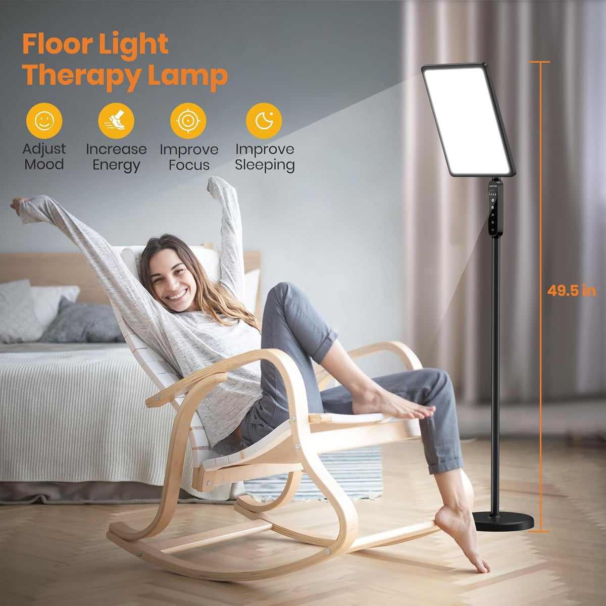 LASTAR Light Therapy Lamp, 12000LUX Therapy Light UV-Free &Full Spectrum