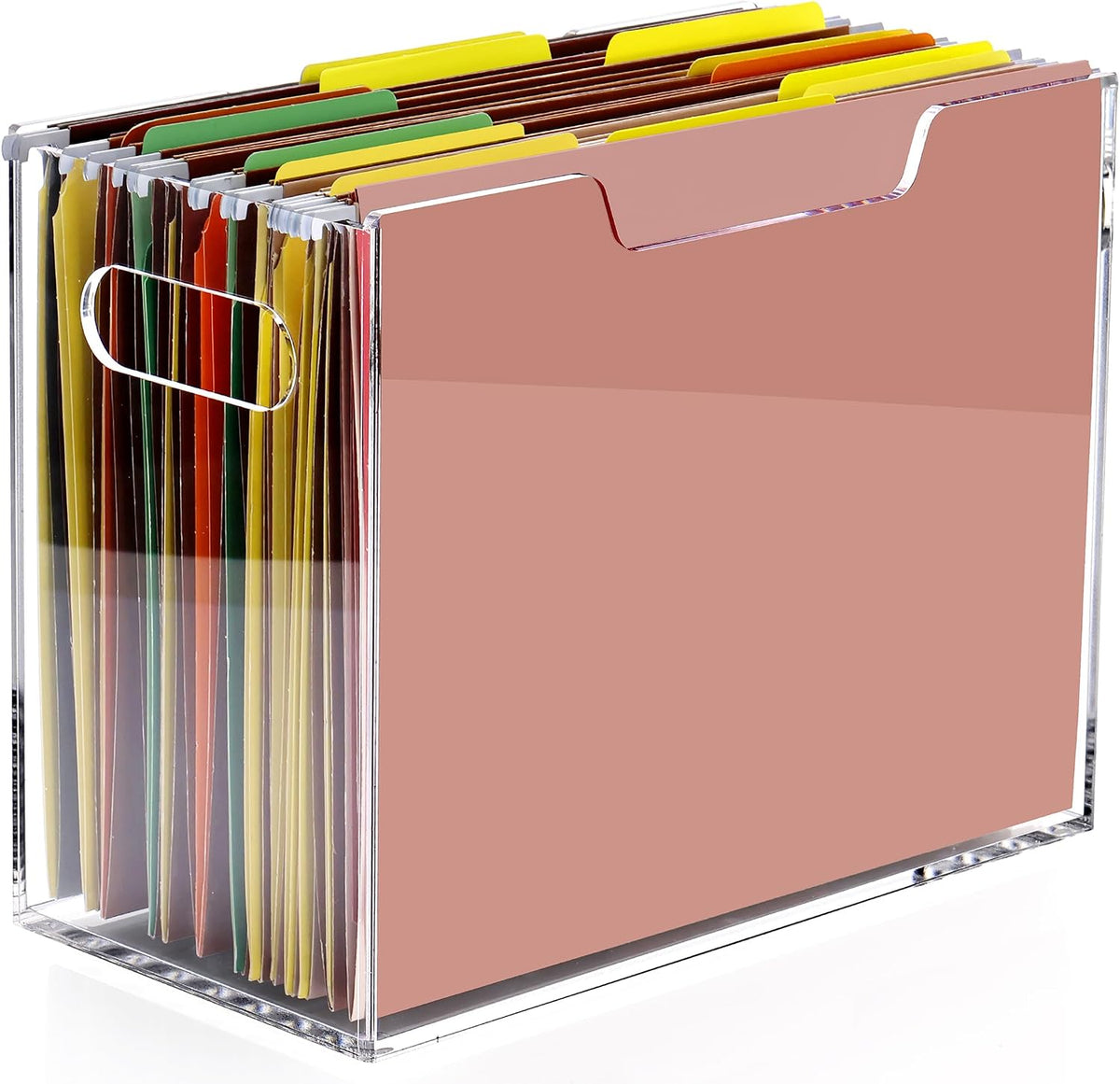 DINGHUO Hanging File Organizer, Acrylic File Holder with Handles, No Assembly...