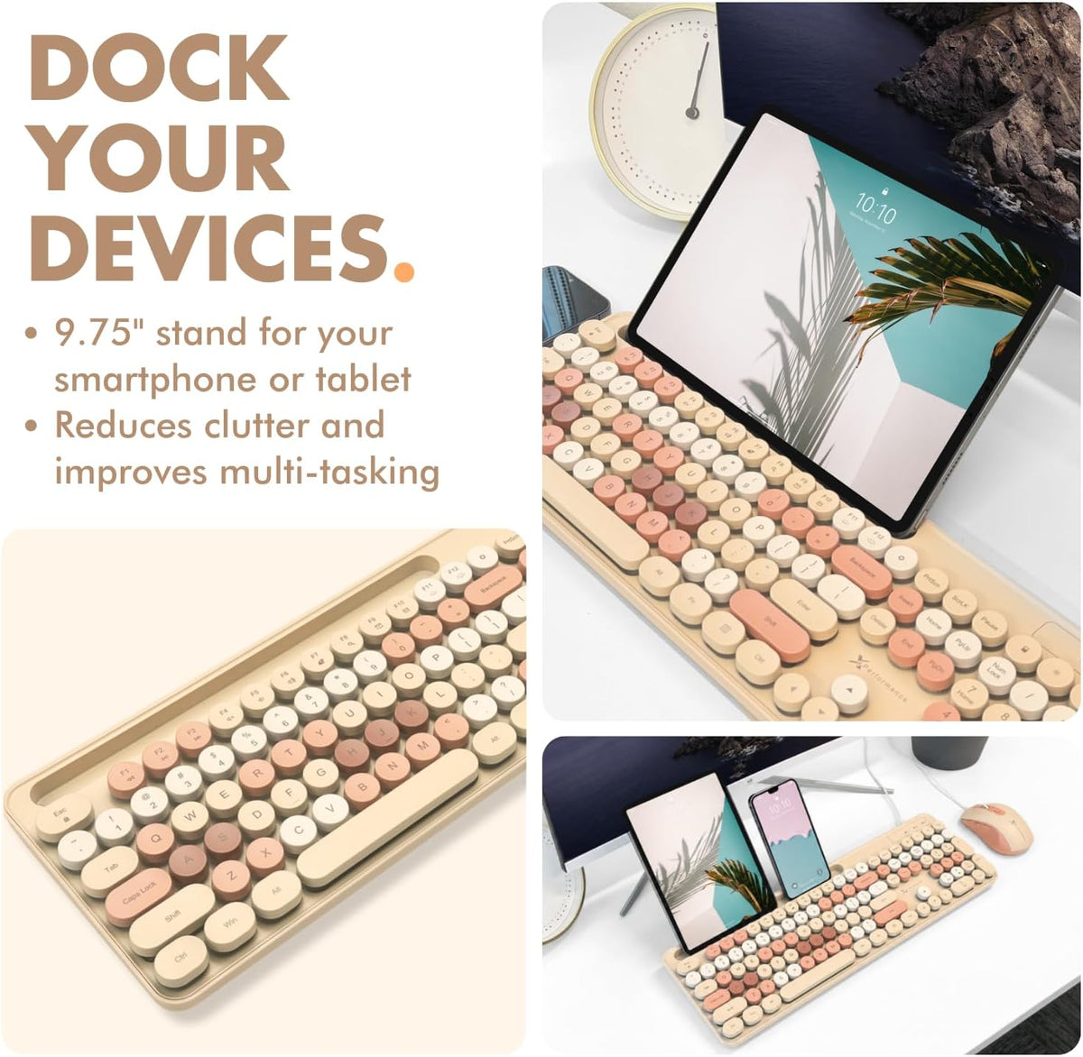 X9 Wired Keyboard and Mouse Combo with Phone/Tablet Holder - Full-Sized 109 K...
