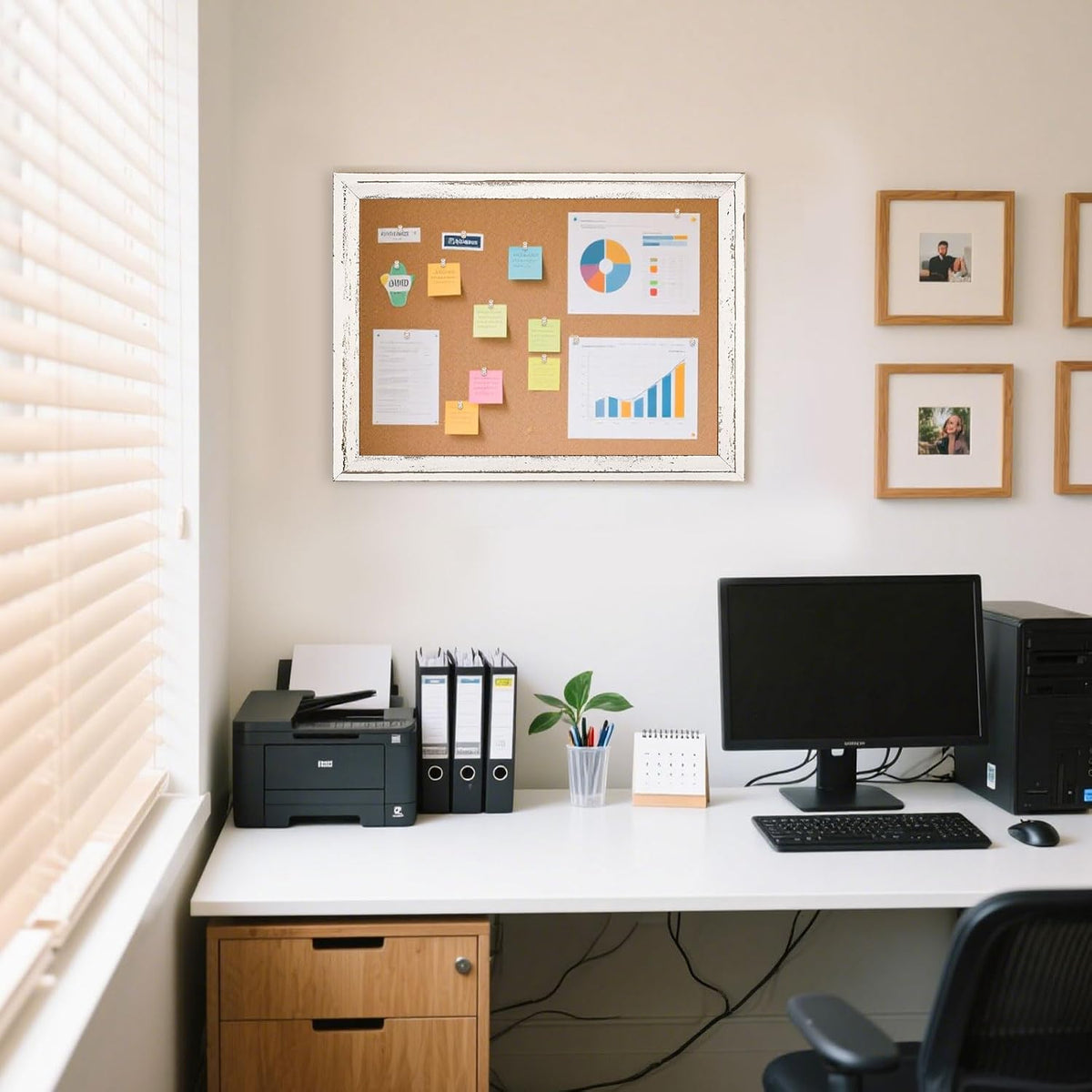Cork Board Bulletin Board, 24"x18" Corkboard for Wall
