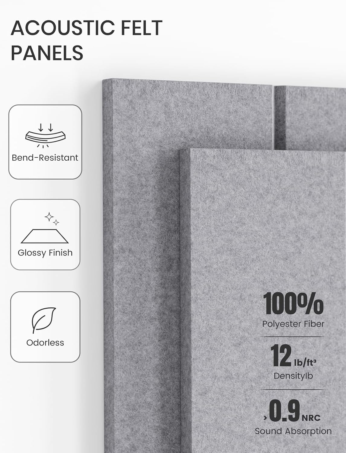 Felt Bulletin Board with Self-Adhesive 12 Pack