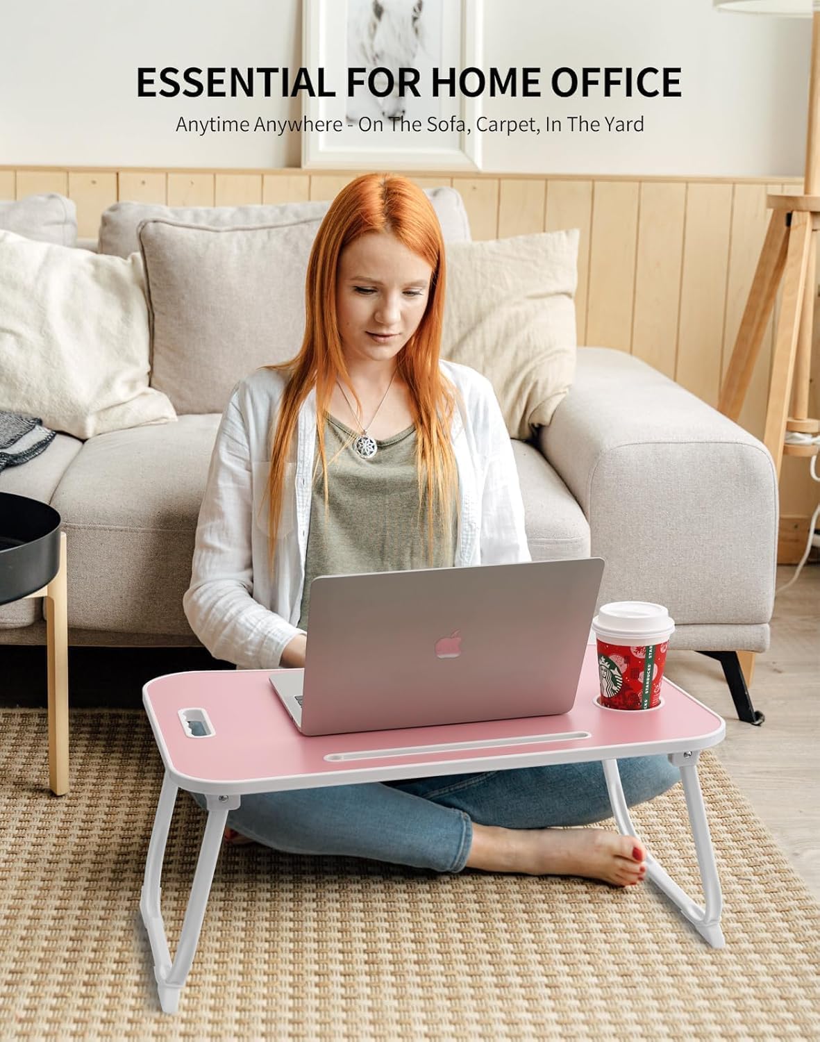 ZEAPTAC Laptop Bed Desk, Foldable Lap Desk, Portable Lap Table, Laptop Stand ...