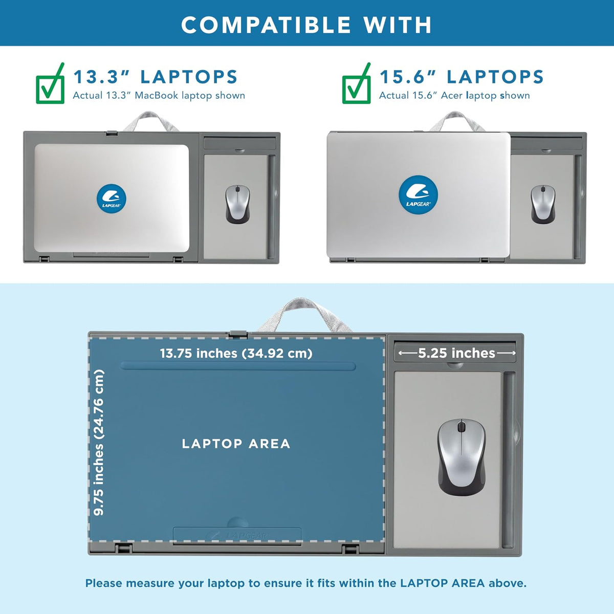 LAPGEAR Ergo Pro Lap Desk with 20 Adjustable Angles, Mouse Pad, and Phone Hol...