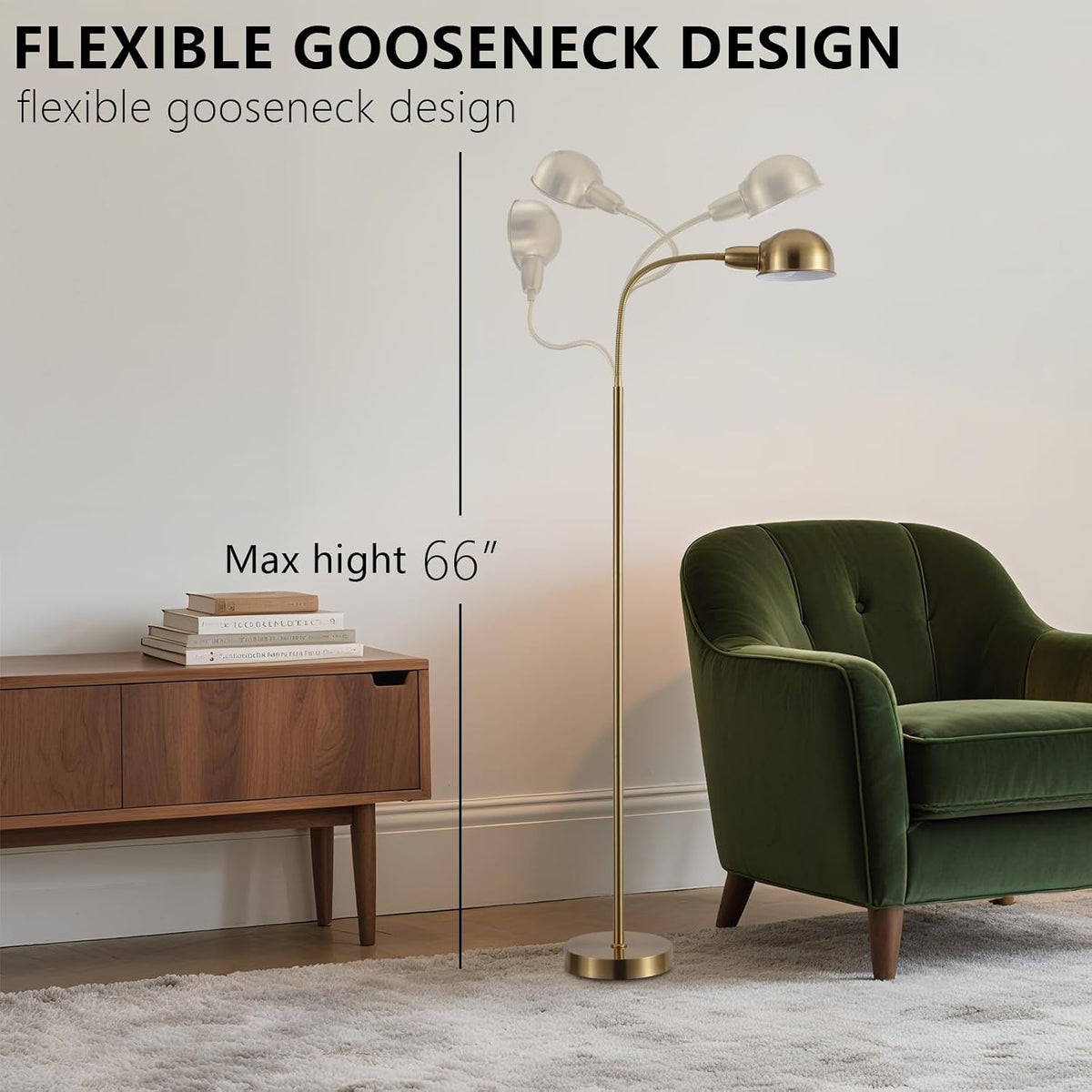 Adjustable Floor Reading Lamp Standing Lamps with Remote Control Gooseneck an...