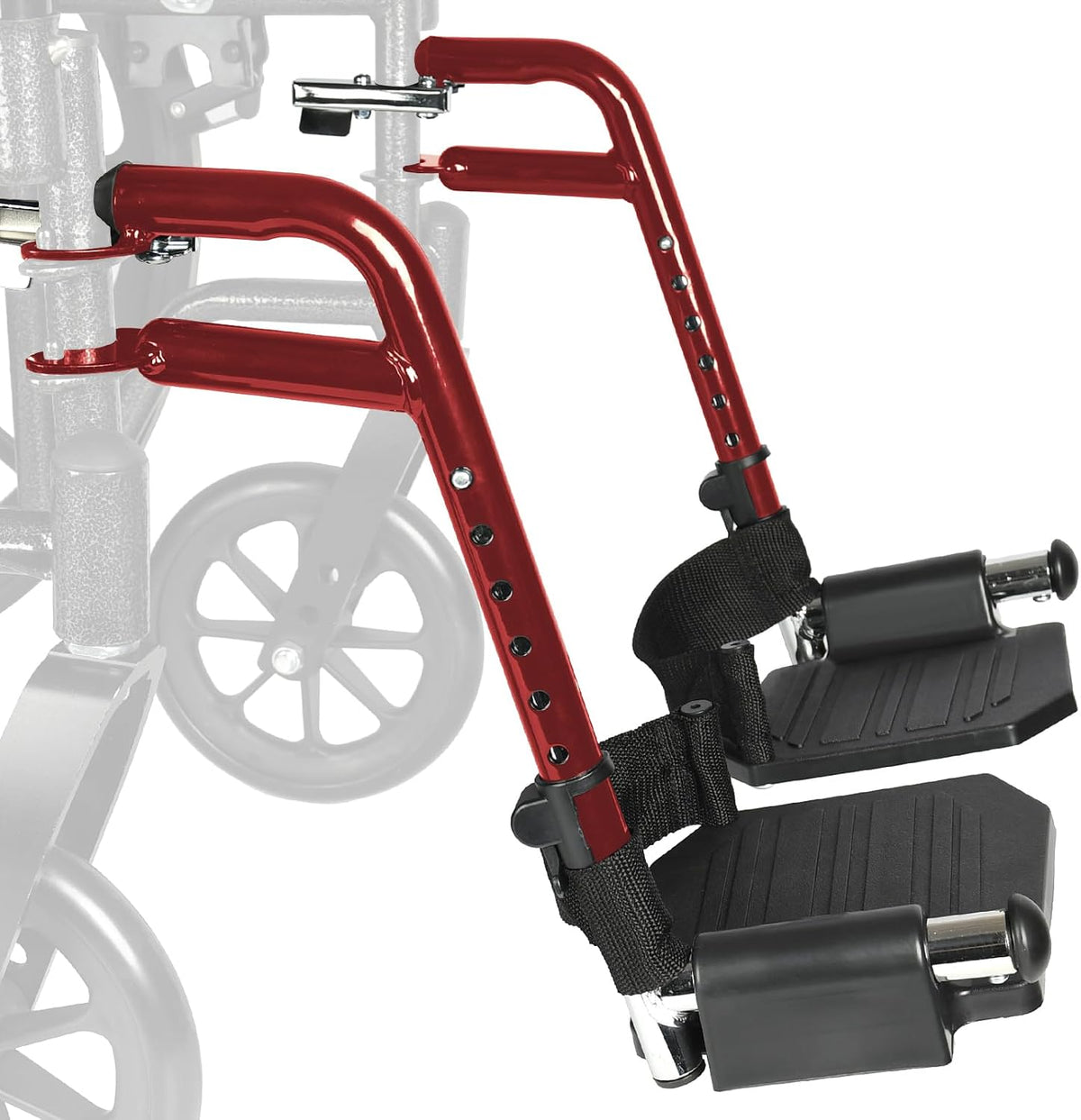 Wheelchair Footrest Replacement - Adjustable Composite Footboard & Heel L...