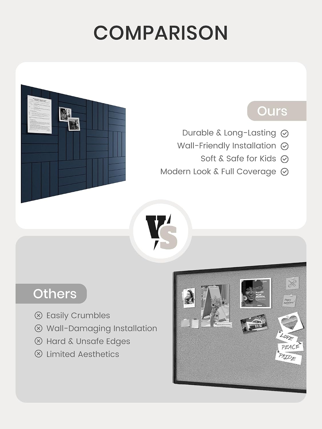 Bumusty Felt Bulletin Board & Cork Board Alternative 48" x 36"