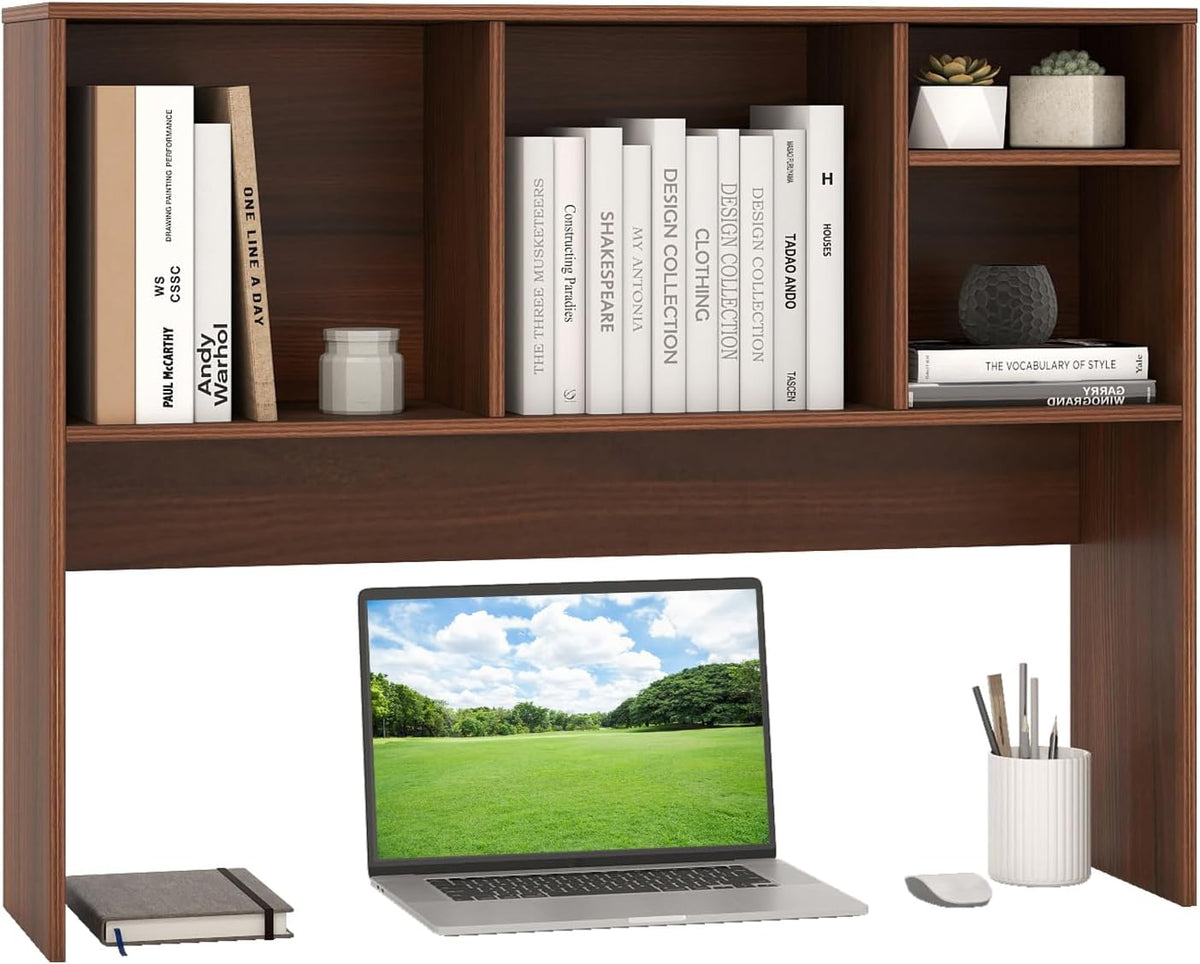 GIANTEX Desktop Bookshelf, Countertop Storage Hutch with 4 Shelves for Comput...