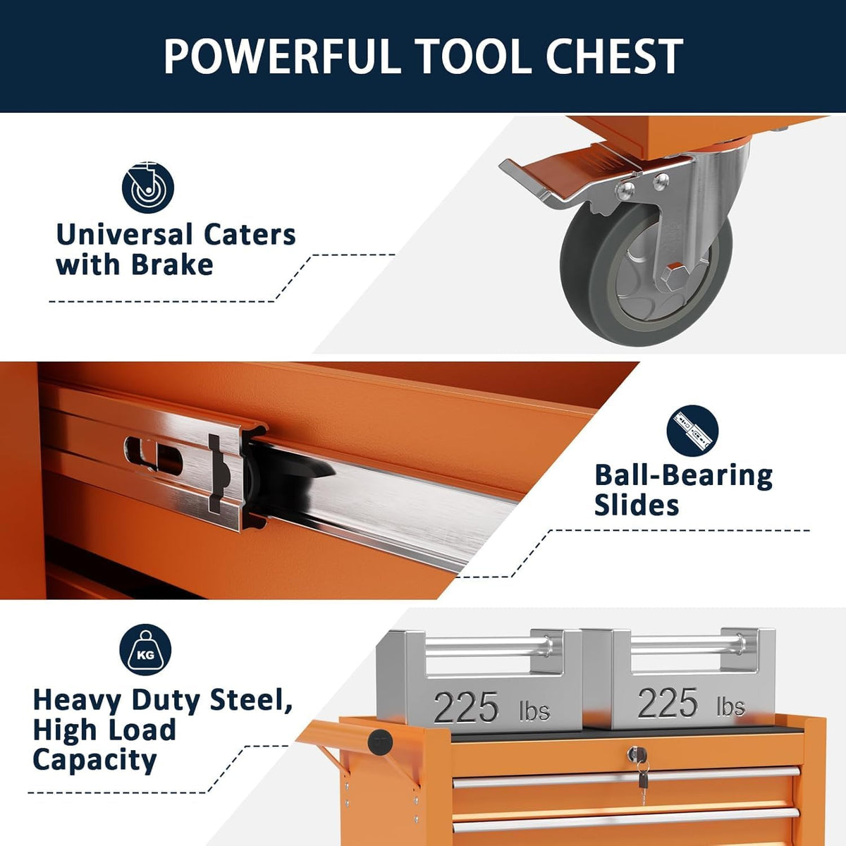 7-Drawer Metal Rolling Tool Chest with Wheels,Tool Storage Cabinet with Locki...