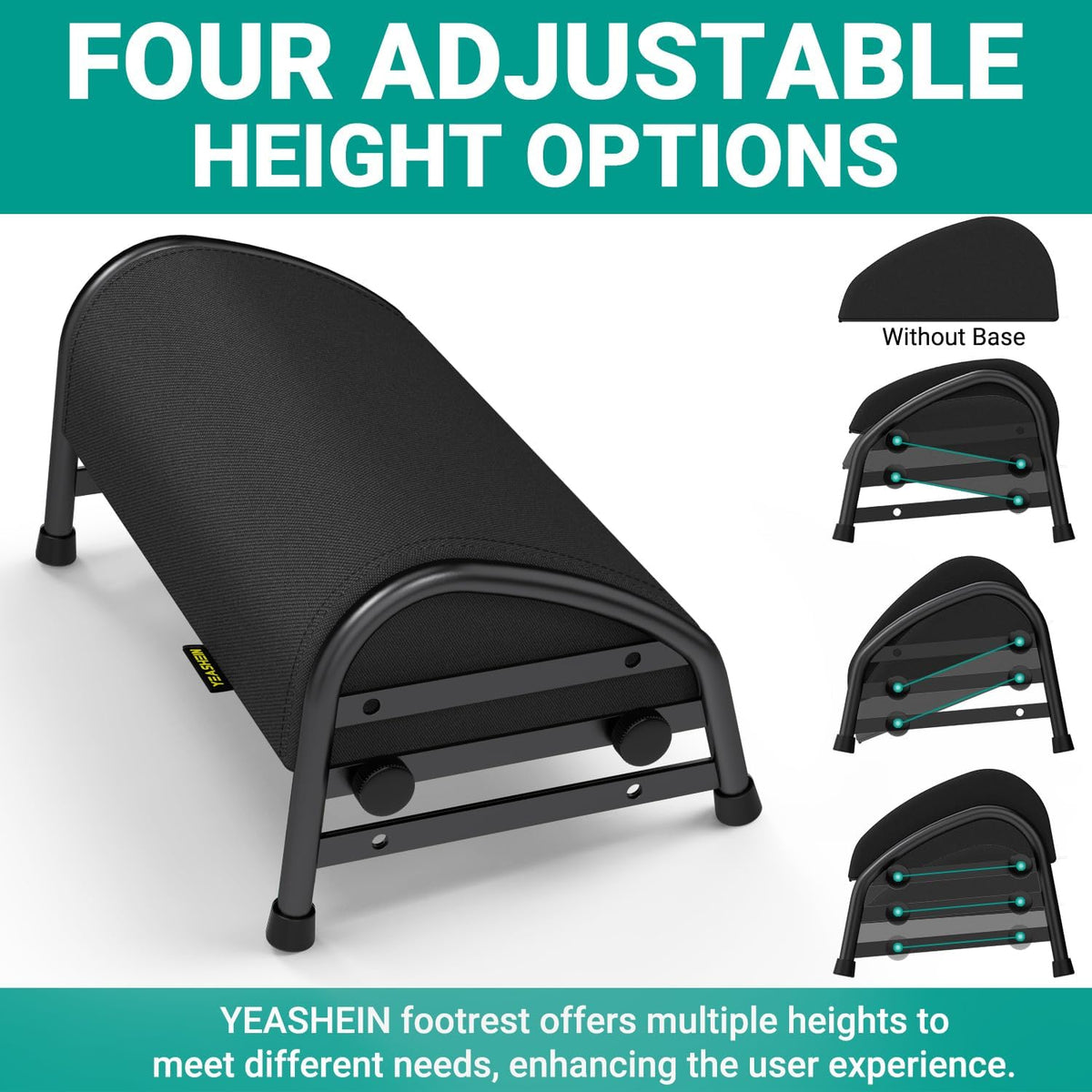 YEASHEIN Adjustable Foot Rest for Under Desk at Work, Ergonomic Foot Stools