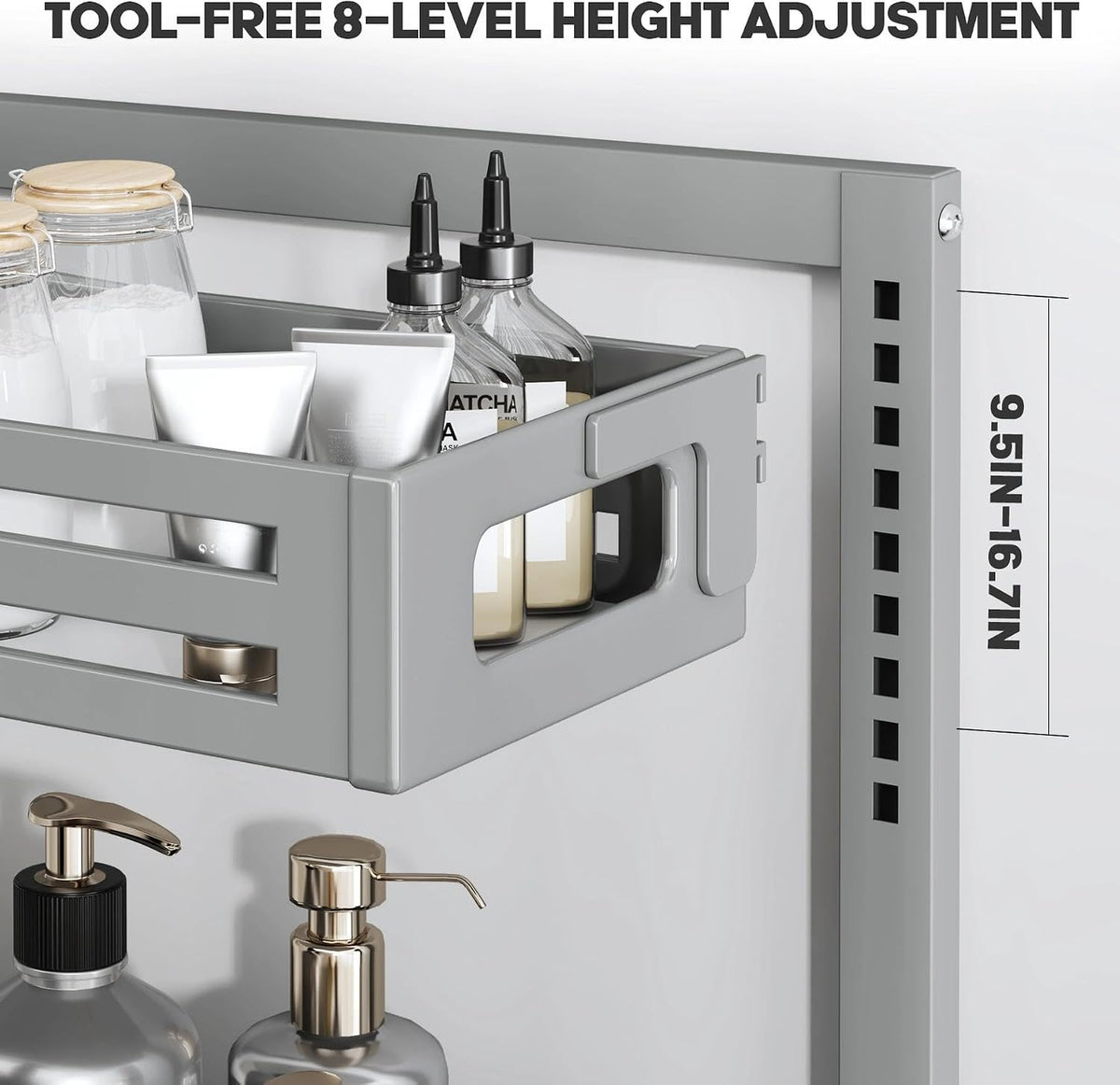 2 Pack 19IN-Depth Under Sink Organizer,Pull Out Cabinet Organizer With Smooth...