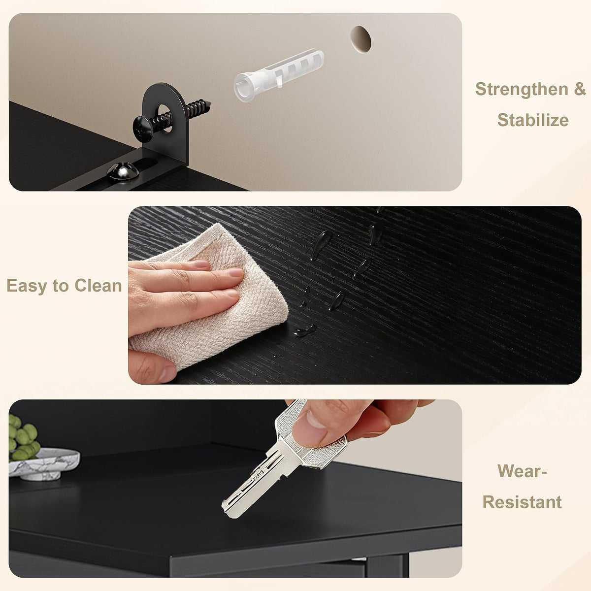 Einhomn Folding Desk with Storage, Space-Saving Foldable Convertible Writing ...