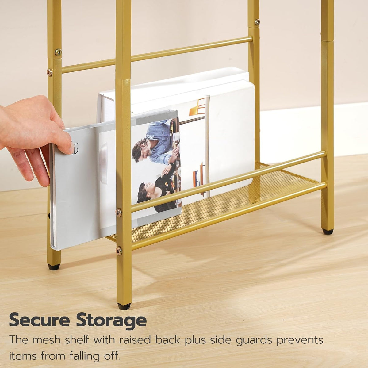 HOOBRO Small Narrow Side Table with Charging Station, Skinny End Table for Sm...