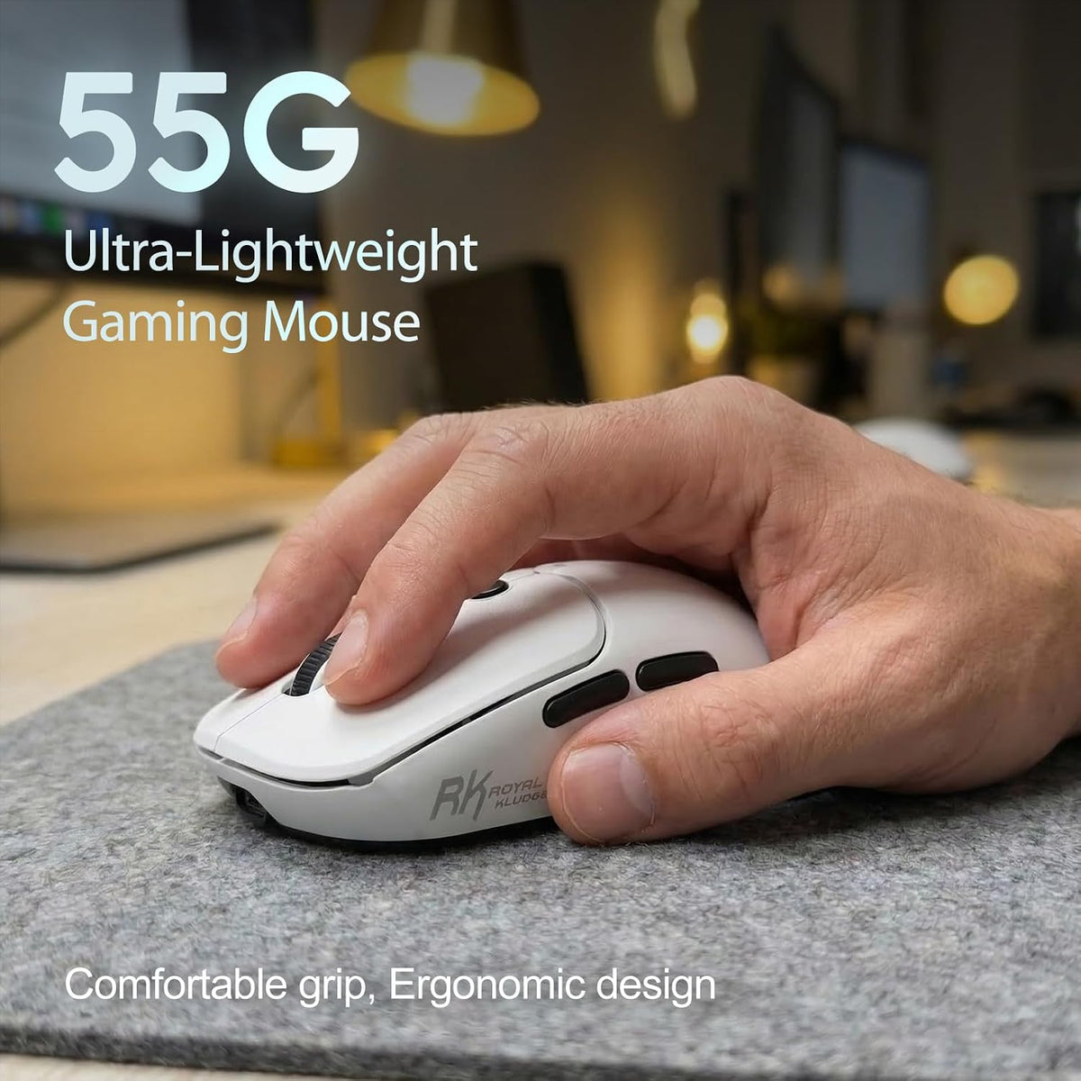 RK ROYAL KLUDGE MO1 Wireless Mouse, 55g Ultra-Lightweight Computer Mice, 6 Pr...