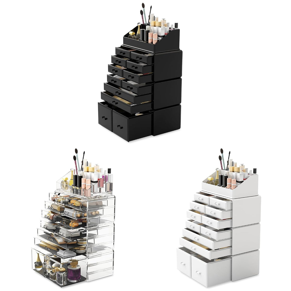 Readaeer Makeup Cosmetic Organizer Storage Drawers Display Boxes Case with 12...