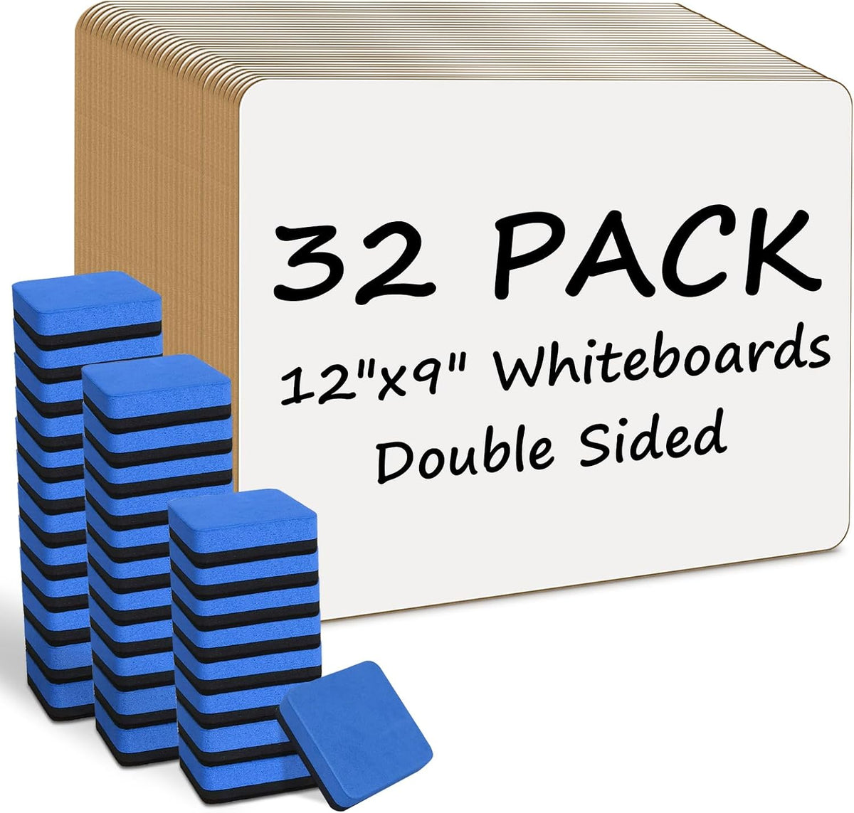 32 Pack 9"X12" Small White Boards for Students,Portable Mini Dry Er...