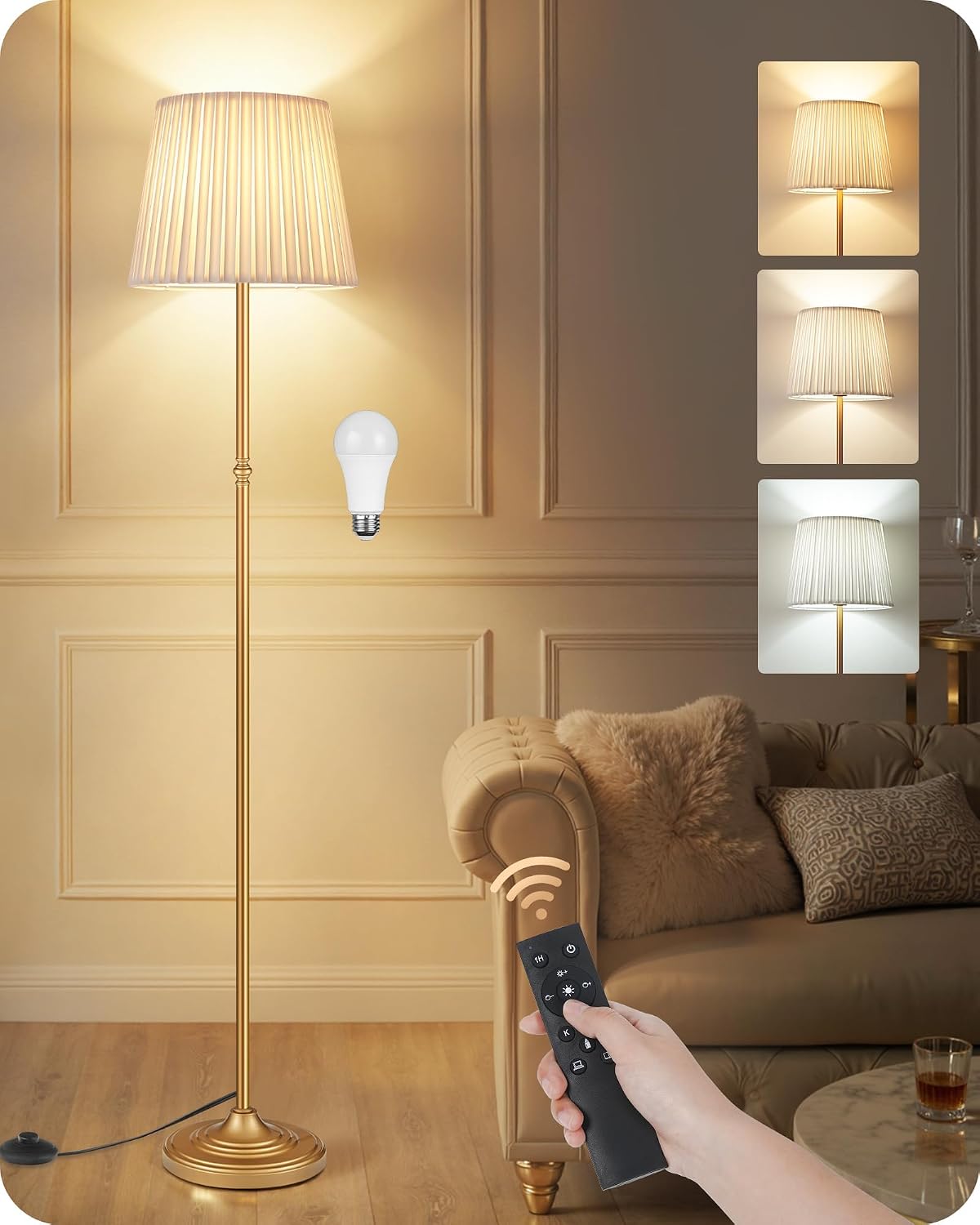 Dimmable Floor Lamp for Living Room, 68" Tall Standing Lamp, Reading Lig...