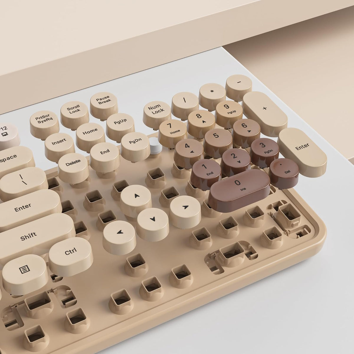 GTSP Retro Wireless Typewriter Keyboard and Mouse Combo, 2.4GHz Full-Size Cut...