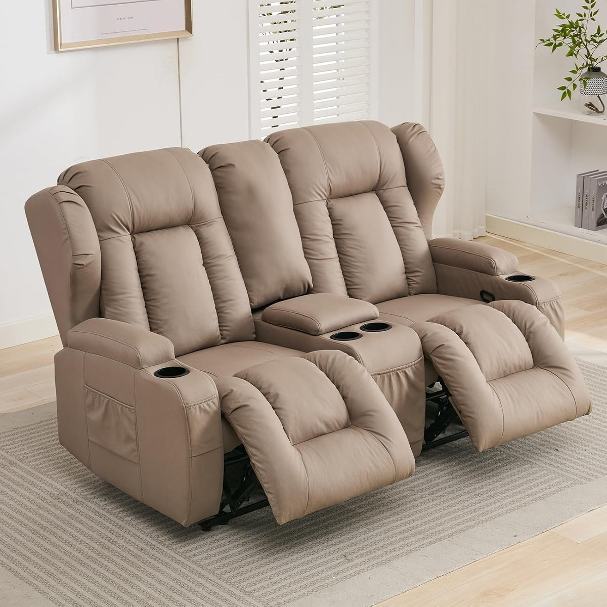 SAMERY 65.5" RV Loveseat Recliner Sofa, Wall Hugger Reclining Loveseat