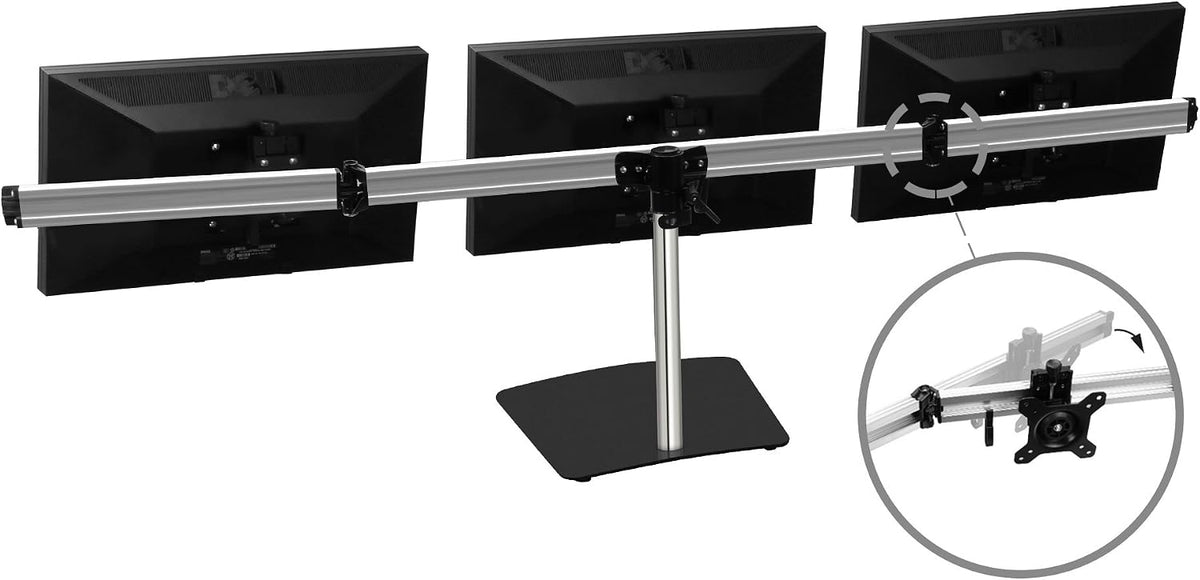 SIIG Premium Aluminum Triple Monitor Stand - 3 Monitors 13" to 27" ...