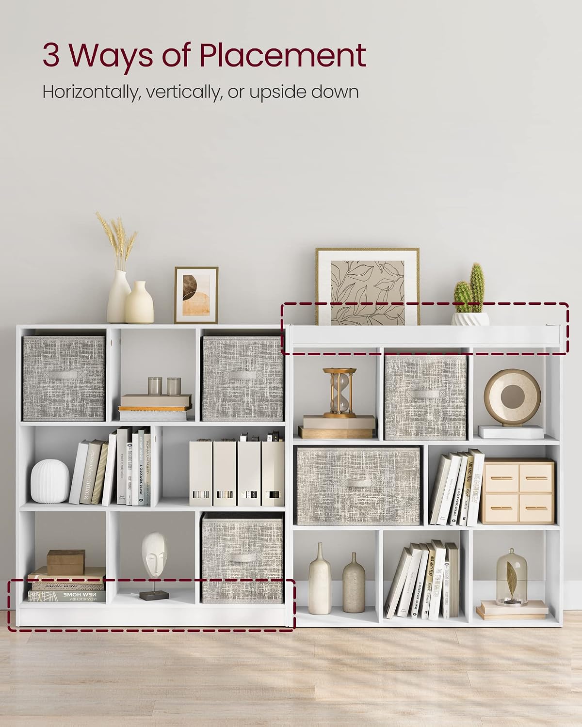 VASAGLE Bookshelf, 8 Cubes Storage Organizer, 35.4 x 11 x 39.4 Inches