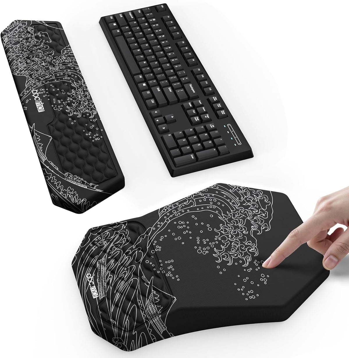 Ergonomic Mouse Pad with Wrist Rest & Keyboard Wrist Rest Support Set
