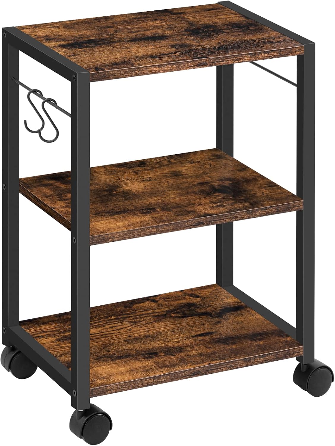 MAHANCRIS Printer Stand, 3-Tier Under Desk Rolling Cart with Storage Shelf, H...