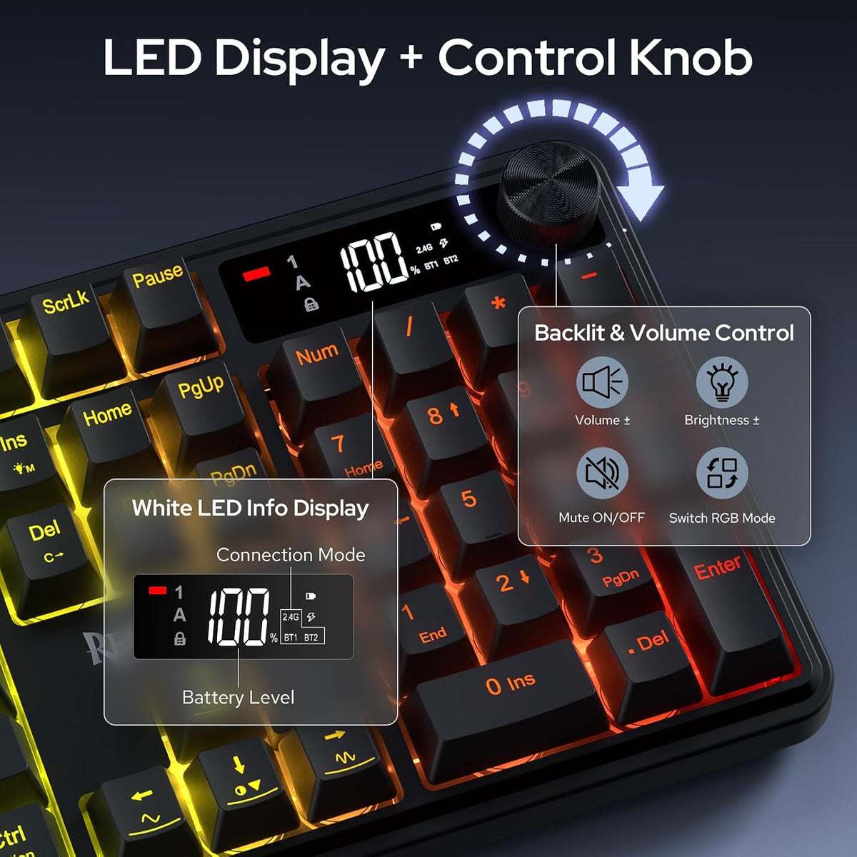 Redragon Wireless K526 PRO Membrane Keyboard & M693 PRO Gaming Mouse Combo