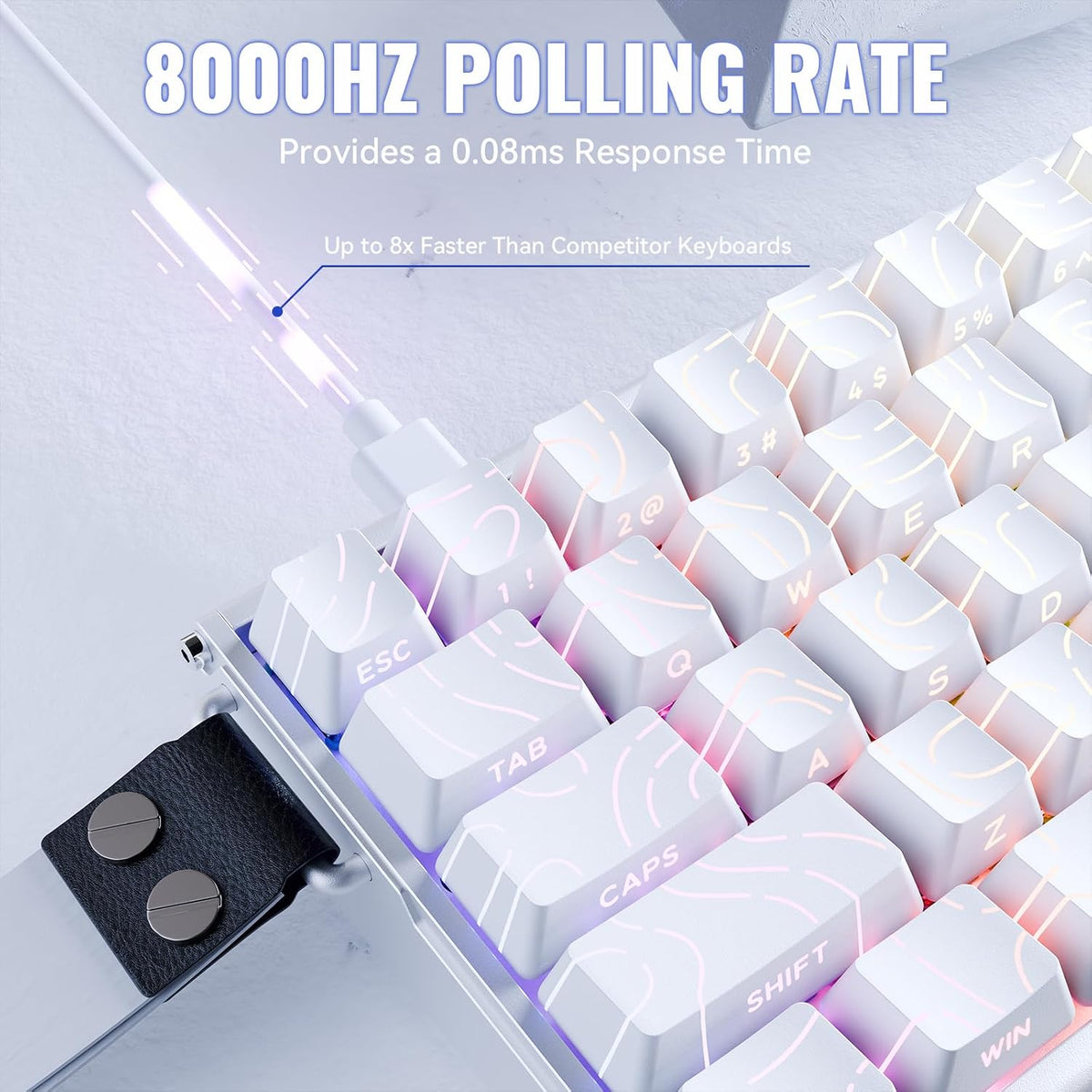 ATTACK SHARK X68MAX HE Wired RT RGB Mechanical Gaming Keyboard-WhiteContour