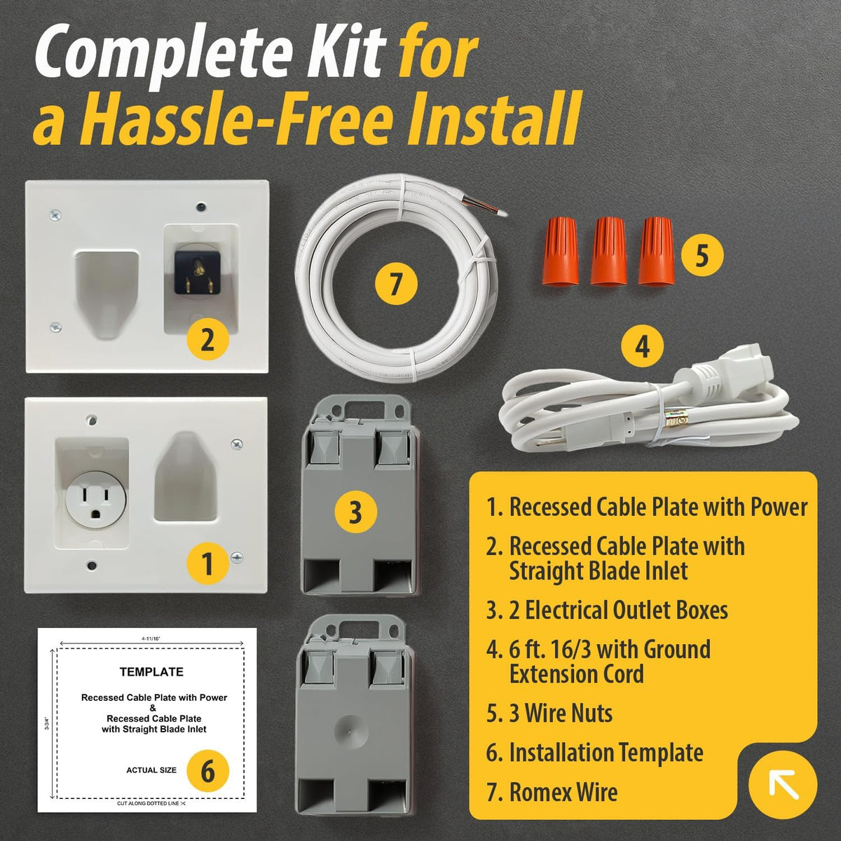 DataComm Electronics Recessed Pro-Power Kit, in-Wall Cable Management
