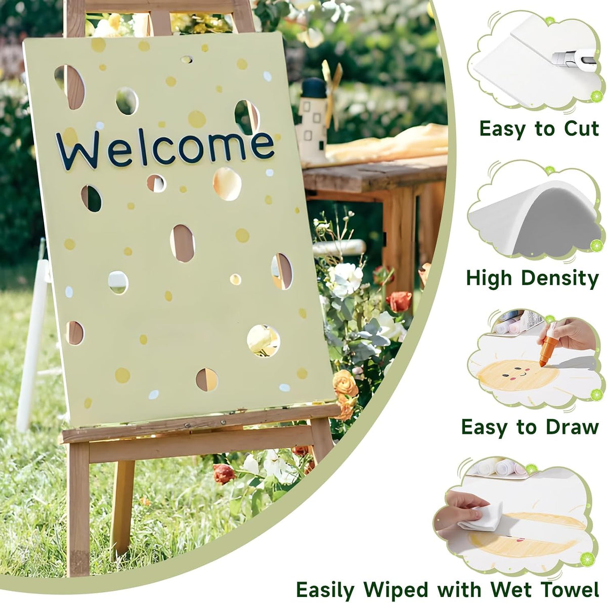 24x36" Foam Core Board 4 Pack, 5MM Thick Poster Board, White