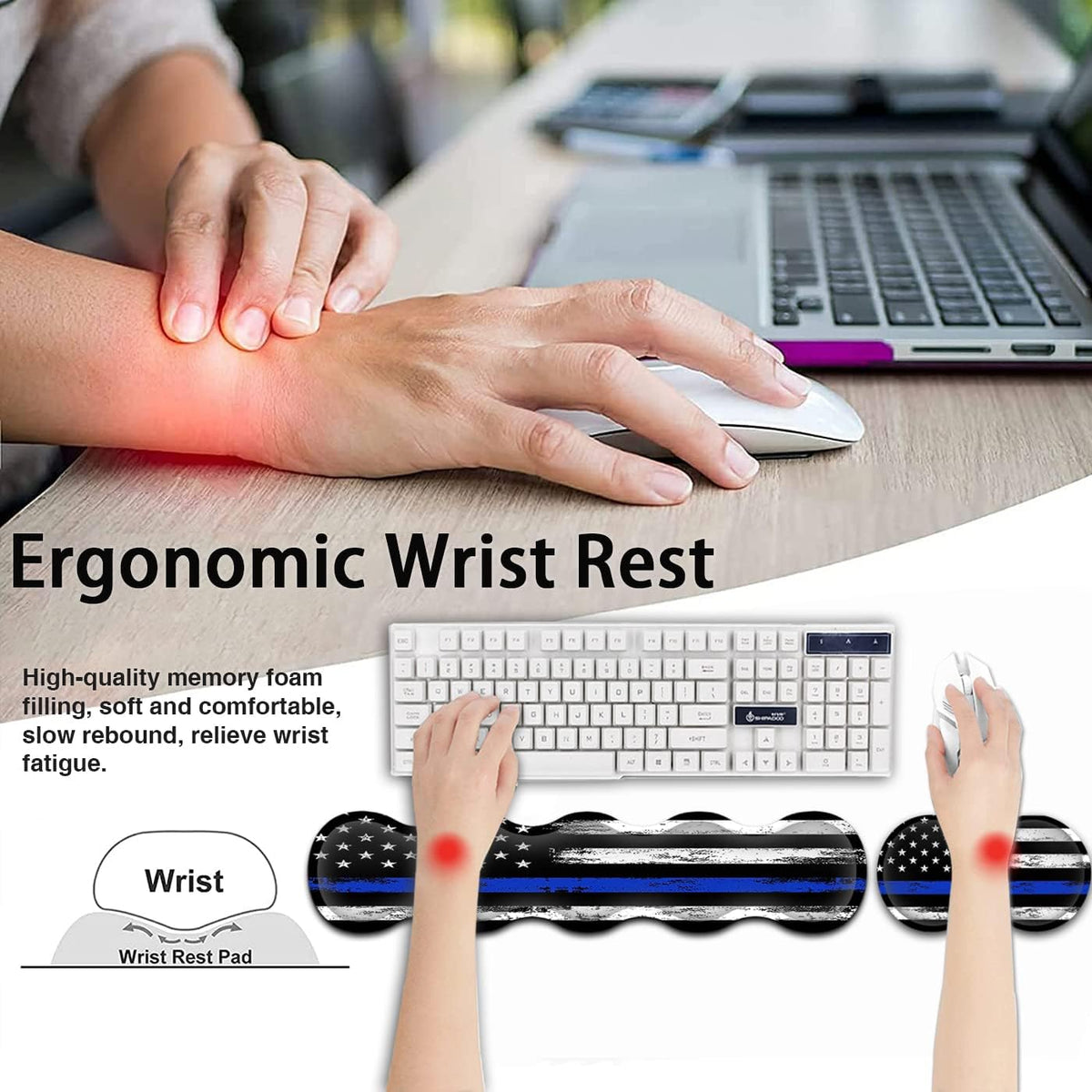 Large Gaming Mouse Pad with Stitched Edges, Extended XXL Mousepad, Office Des...