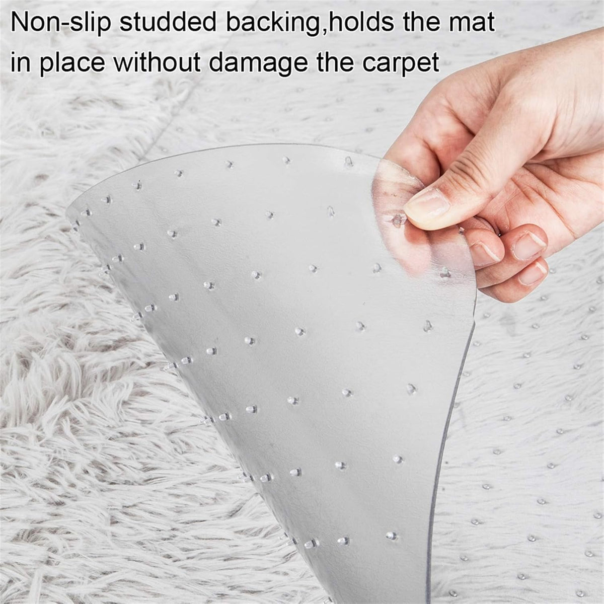 Transparent PVC Chair Mat with Lip for Carpet, 36"x48"