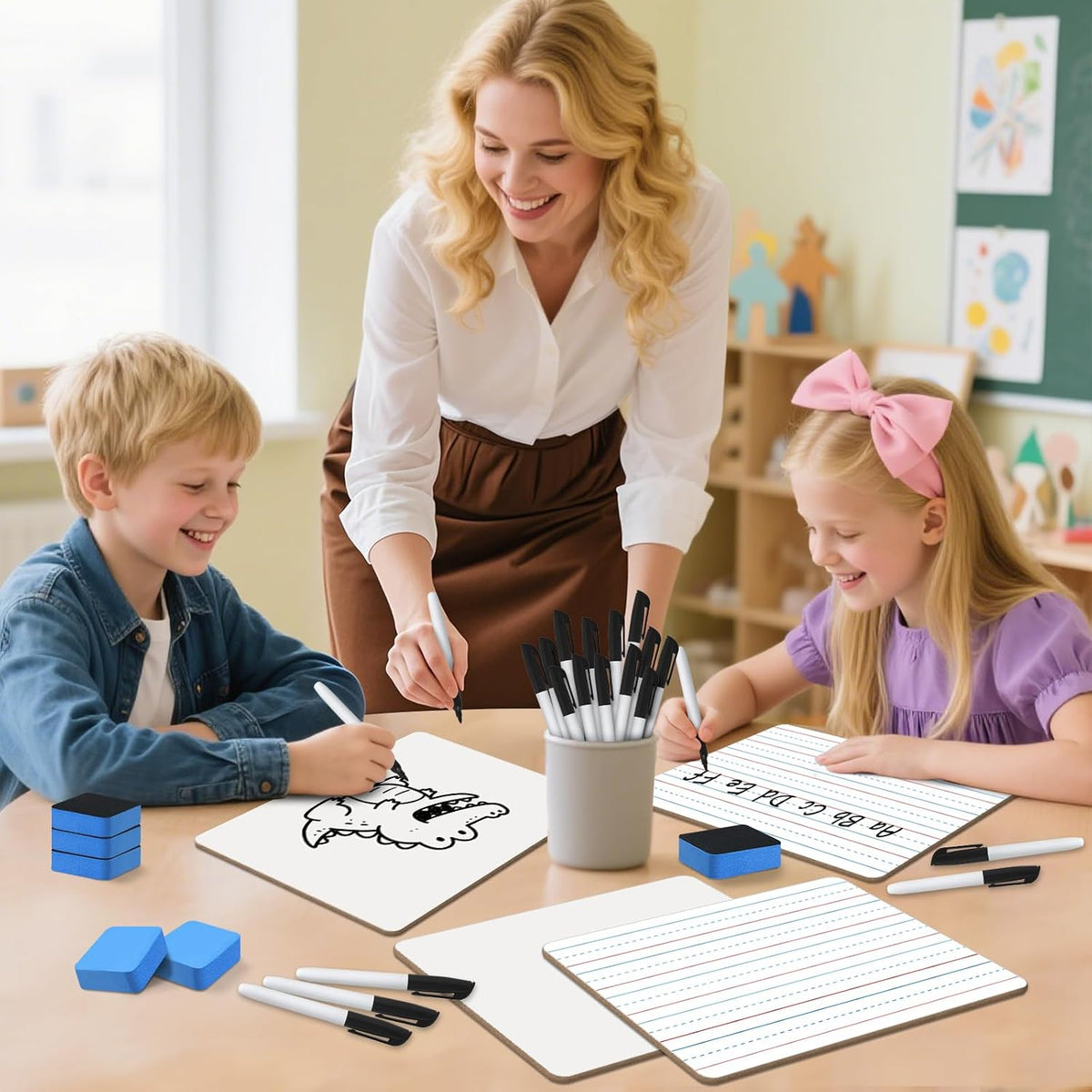 AuroTops 32 Pack Dry Erase Board with Lines,Small White Boards for Students