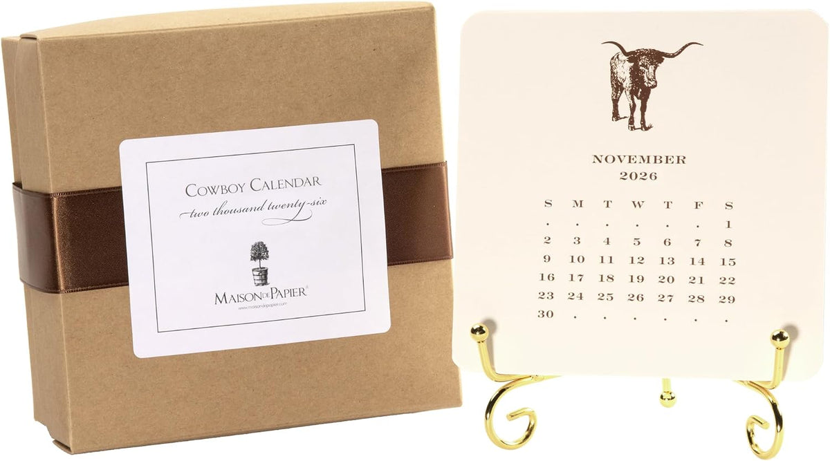 Shade Tree Greetings Cowboy 2026 Desk Calendar With Easel