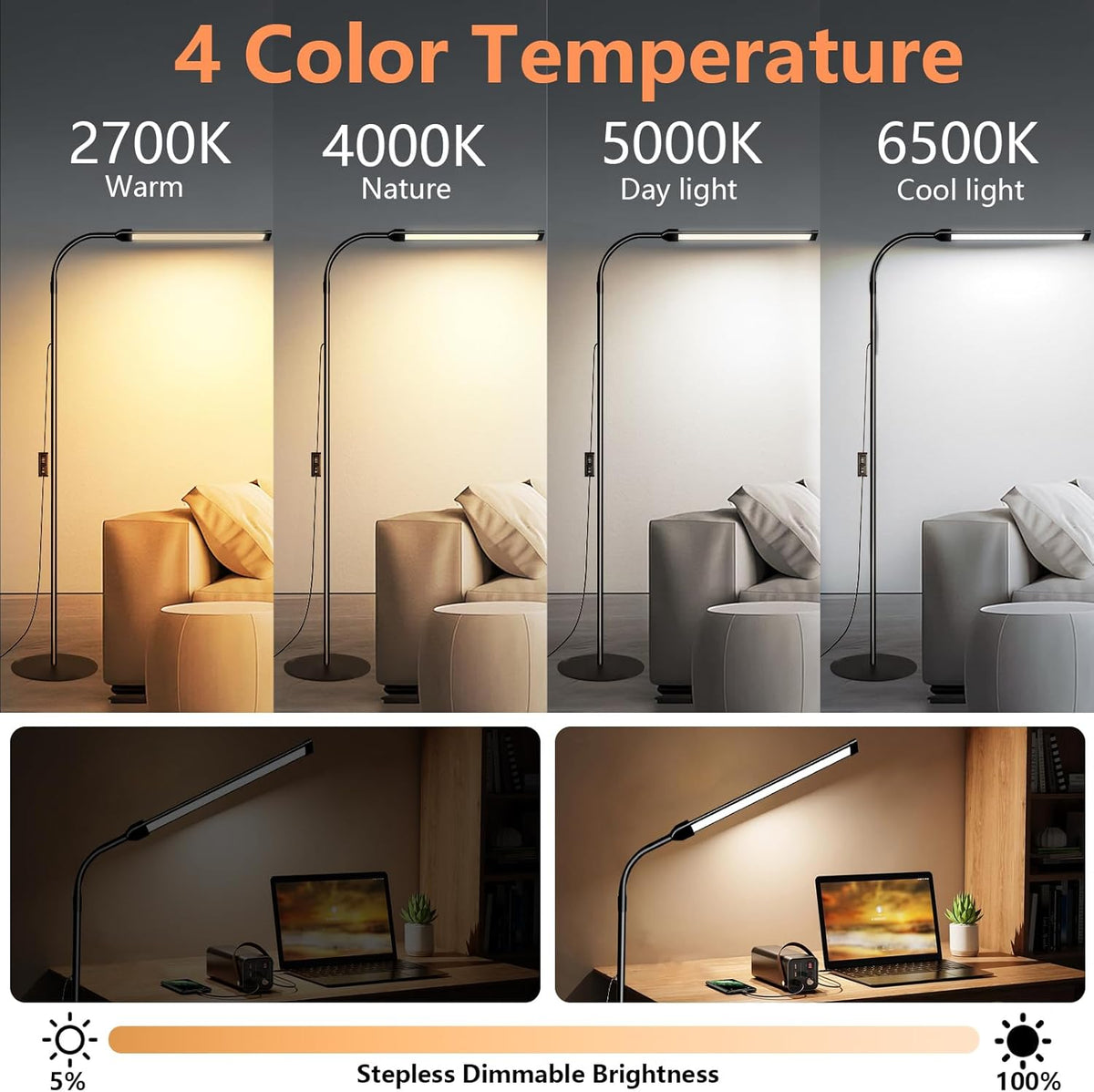 18W Tattoo Lamp 3000K-6000K Colors and Dimmable, Lash Light Makeup Light with...