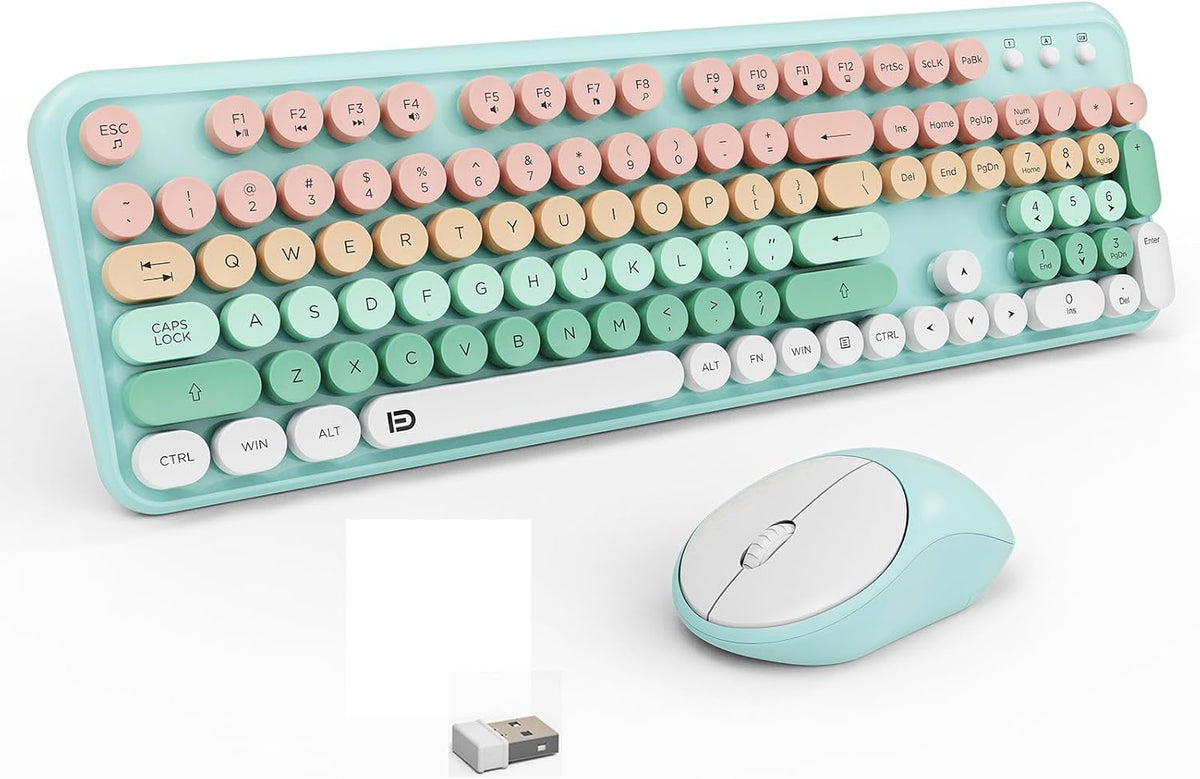 FD 2.4GHz Wireless Keyboard and Mouse Set with Switch Button - Full-Size Keyb...