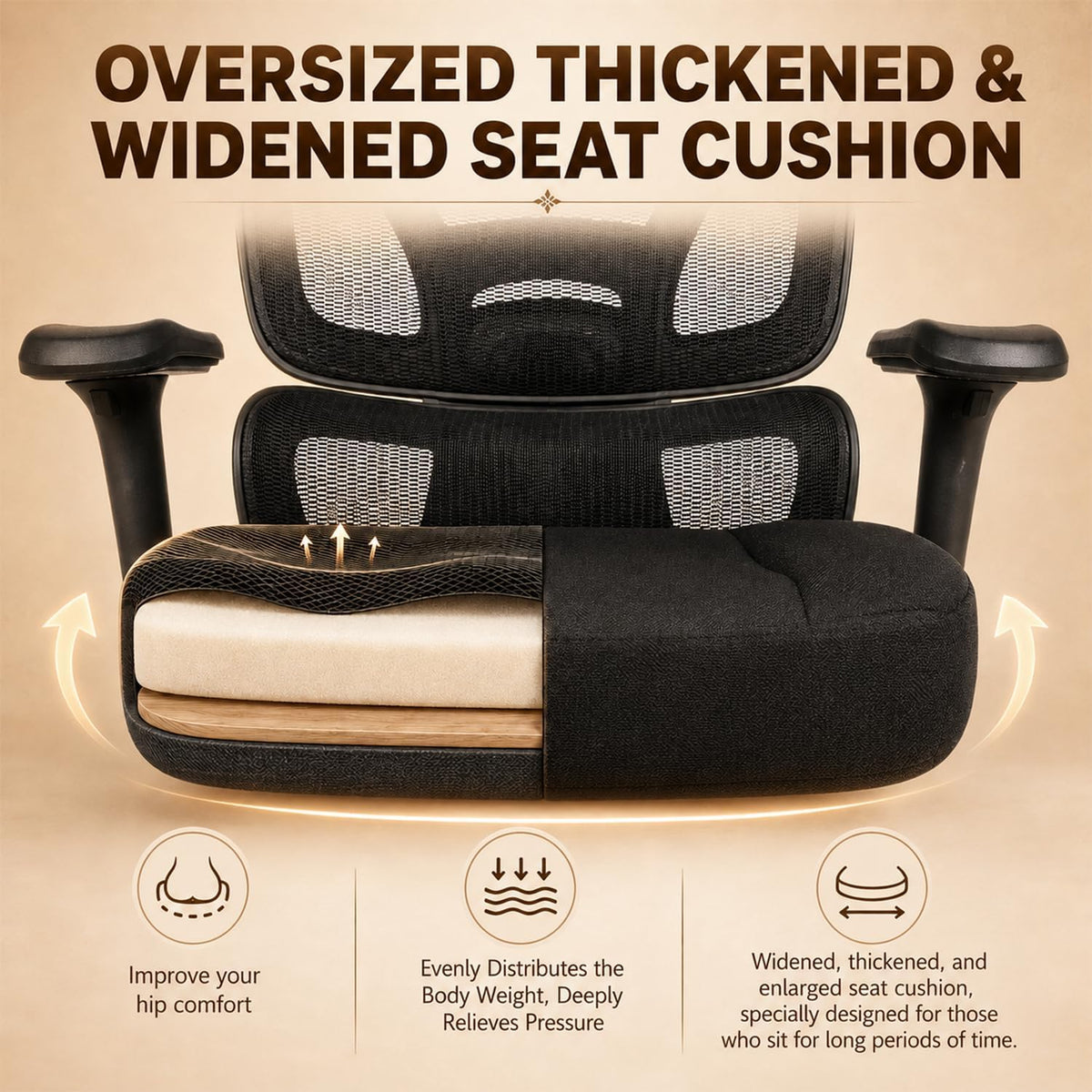 Ergonomic Office Chair with Footrest - High Mesh Back Computer Desk Chair