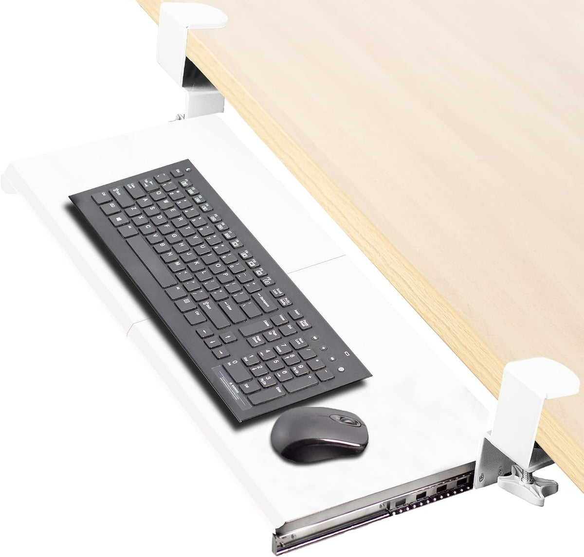 VIVO Large Clamp-on Computer Keyboard and Mouse Under Desk Slider Tray, 27 x ...