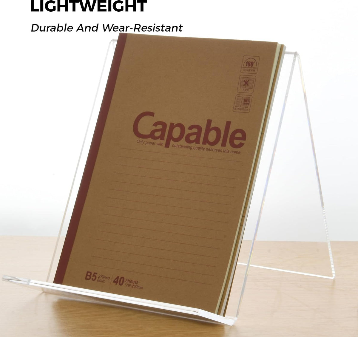 Acrylic Book Stand, Book Display Holder 8.5 x 11, Clear Acrylic Display Easel...