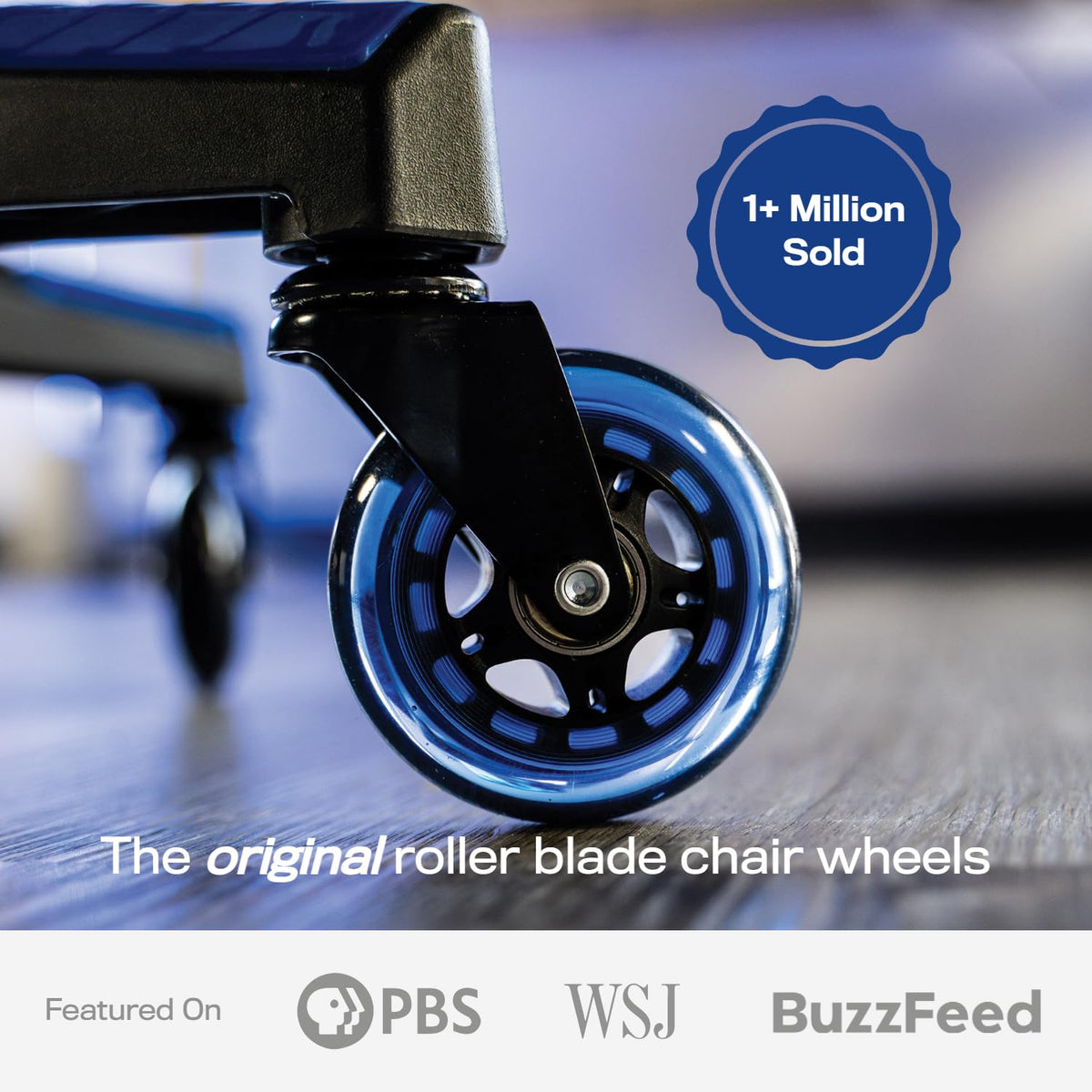 The Office Oasis Original Office Chair Wheels (As Seen On PBS), Blue