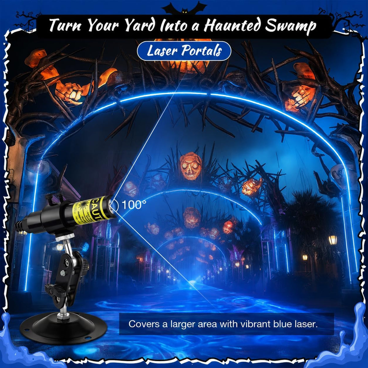 Blue Laser Line Projector for Halloween Swamp Party Decoration