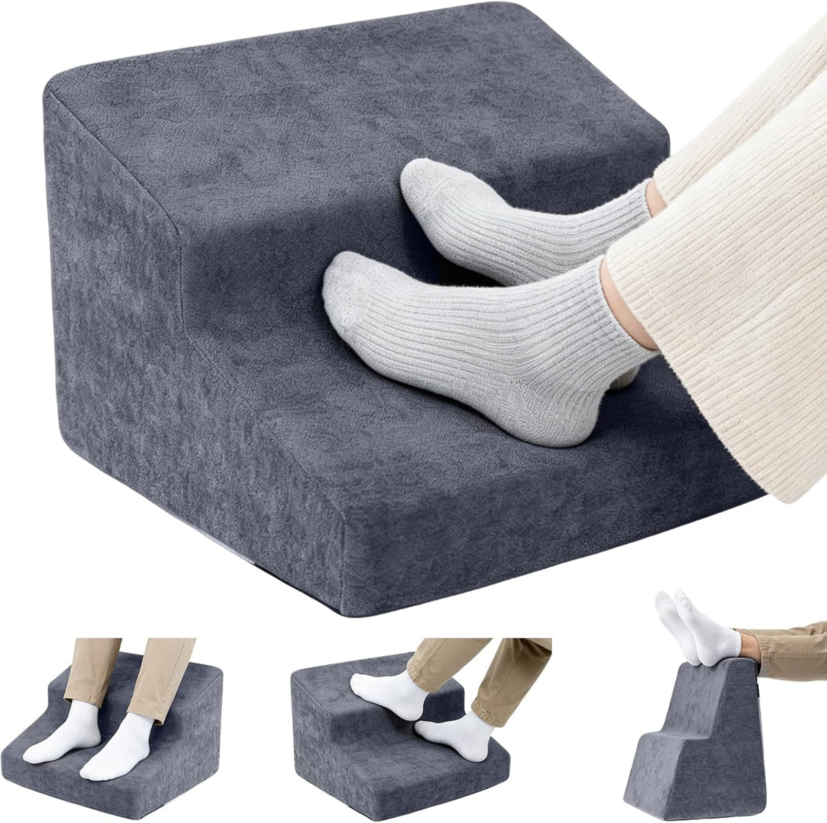 Foot Rest for Under Desk at Work,Ergonomic 2-Height Sponge Foot Stool for Off...