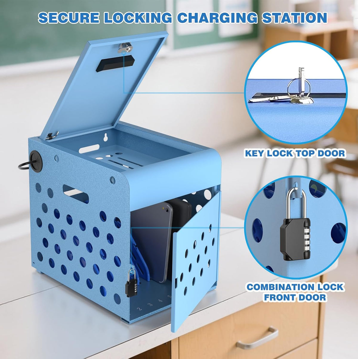 POCHAR 8-Unit Charging Cabinet for Chromebooks & Tablets Up to 14" S...