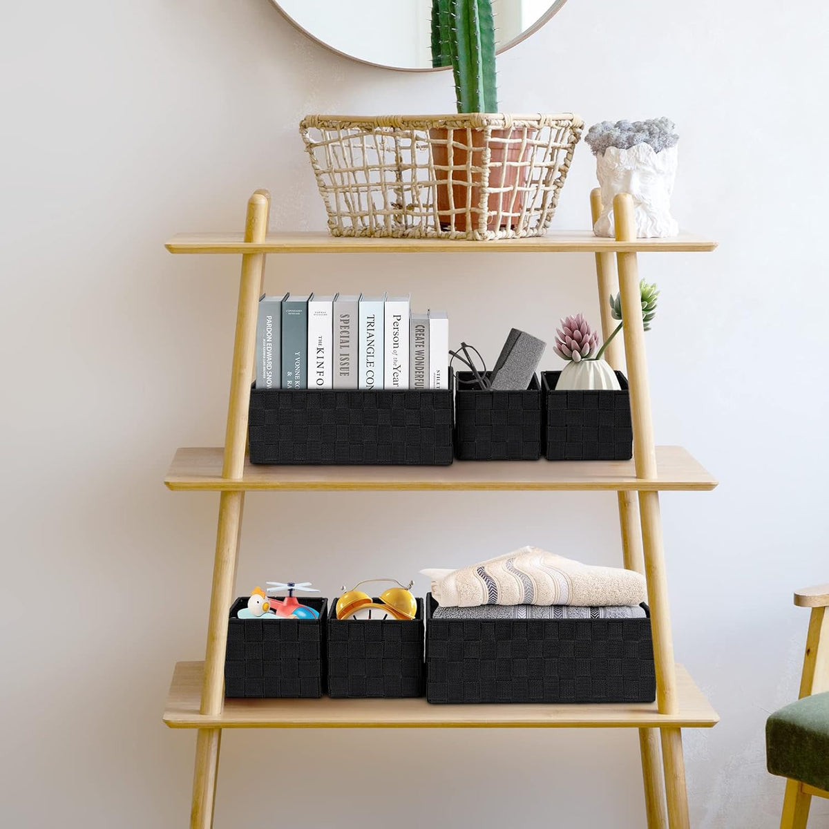 Posprica Woven Storage Baskets for Organizing 6 Pack, Large&Small Storage...