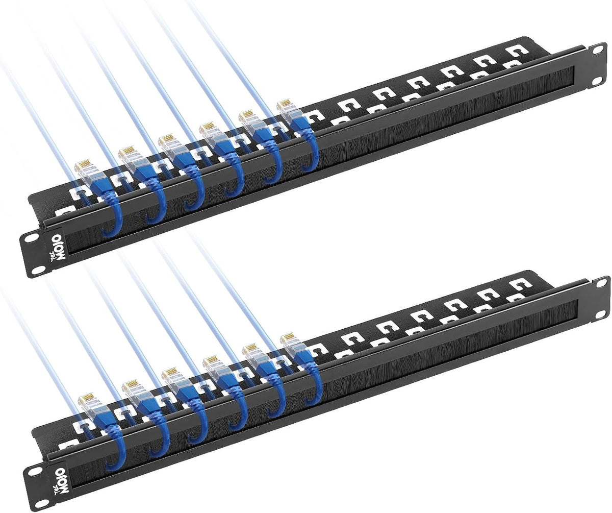 Tecmojo 1U Rack Mount Cable Management Panel with Brush,Rack Brush Panel for ...