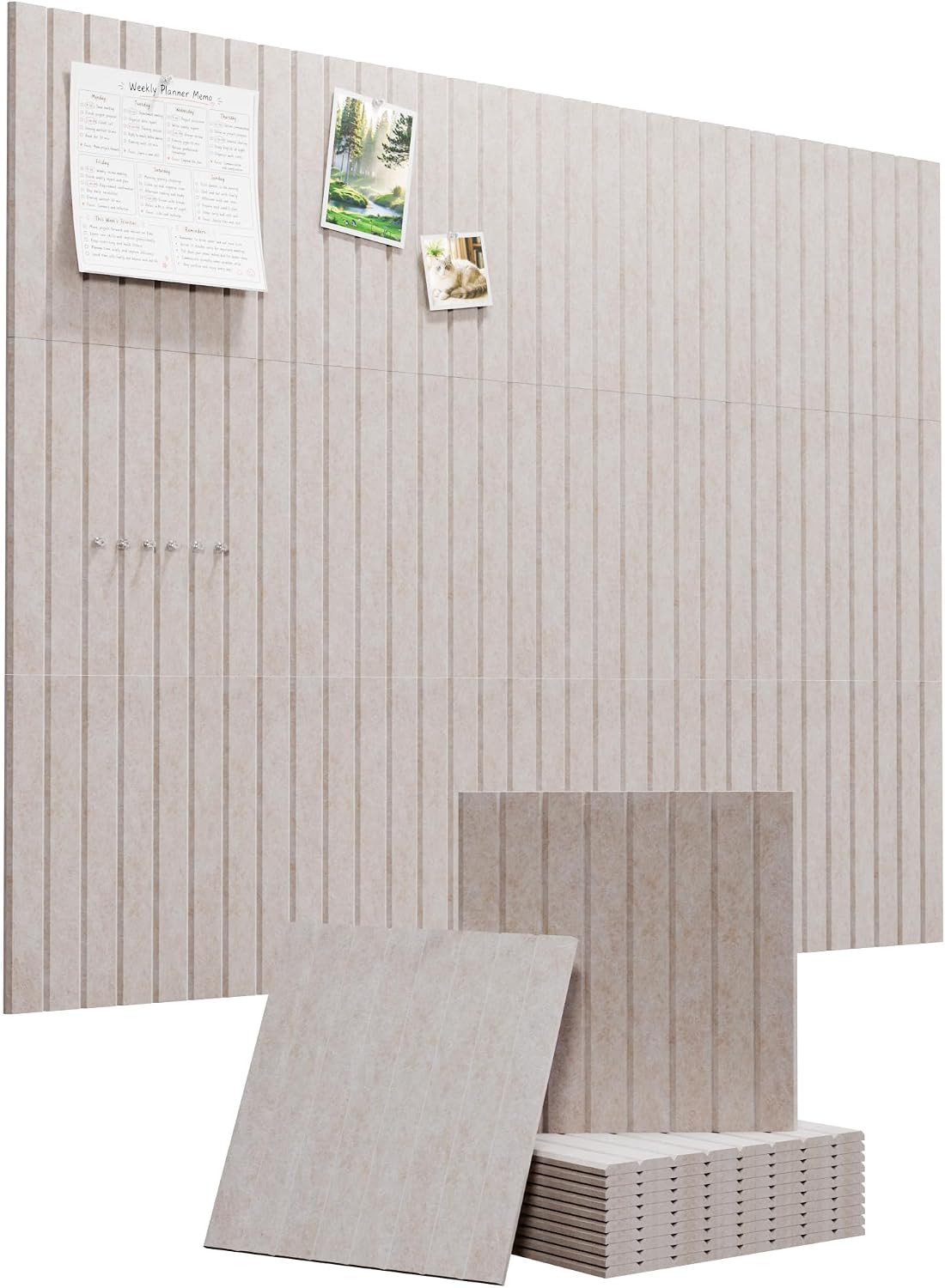 Large Felt Bulletin Board Tiles 48" x 36" Cork Board Alternative (L...