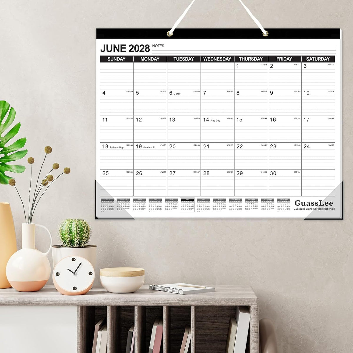 GuassLee Large Desk Calendar 2027 3 Pack, 18 Months Jan 2027–Jun 2028