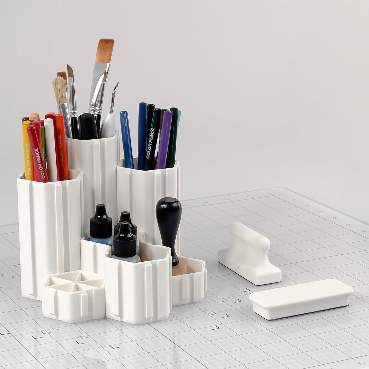 Glassboard Studio Hexaflex Organizer Set - Pen and Pencil Holder for Desk, Ve...