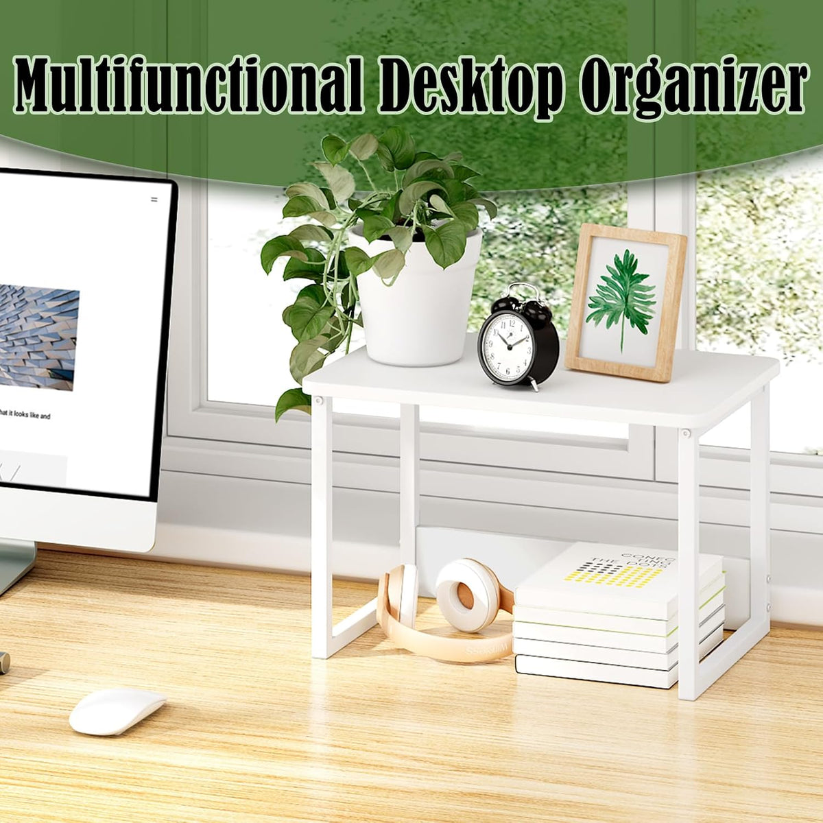 MARTY Printer Stand for Desk, Desktop Shelf Printer Riser for Home Office